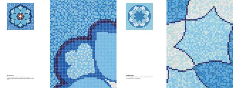 arvex mosaico linea piscine shambel flower cobalt sunflower